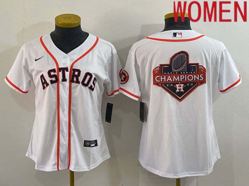 Women Houston Astros Blank White Game Nike 2022 MLB Jersey->women mlb jersey->Women Jersey